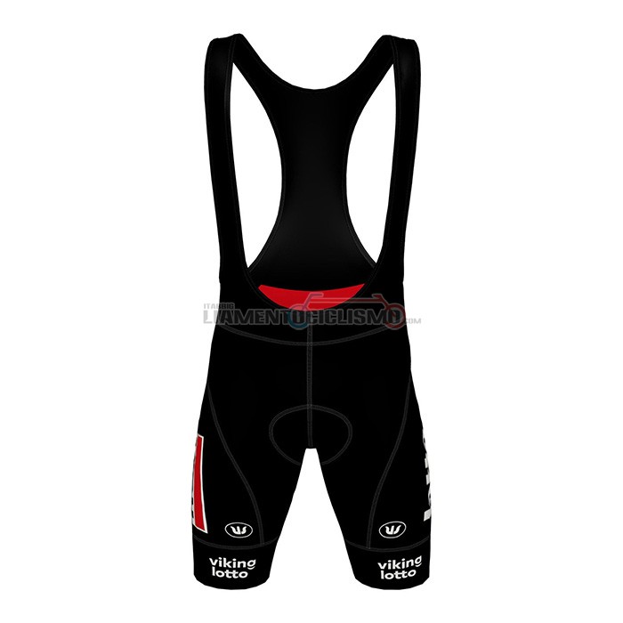 Abbigliamento Ciclismo Lotto Soudal Manica Corta 2022 Nero Rosso